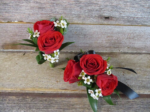 Red Rose Corsage and Boutonniere