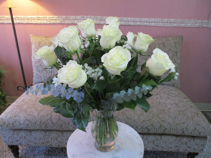 Dozen White Roses
