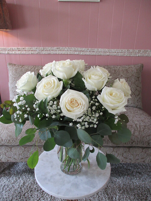 Dozen White Roses