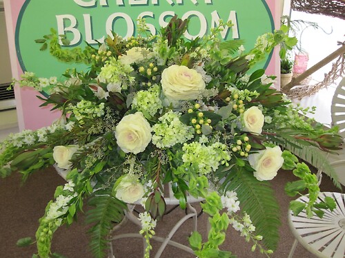 White and Green Casket Spray