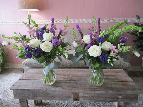 Matching Vases in Purple