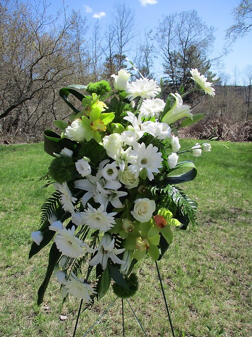 White and Green Standing Spray